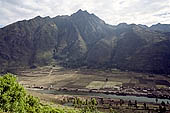 Urubamba valley, dominated by the imposing summits of the Cordillera de Vilcabamba 